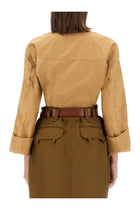 Saint Laurent Women's Henley Blouse Beige, view 3