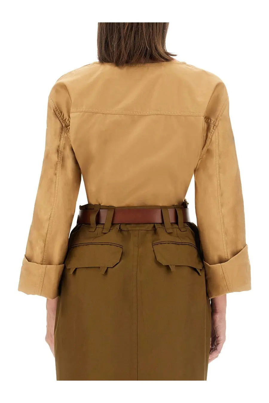 Saint Laurent Women's Henley Blouse Beige, view 3