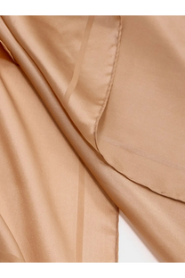 Saint Laurent women’s cassandre beige silk scarf with delicate stitching along soft edges