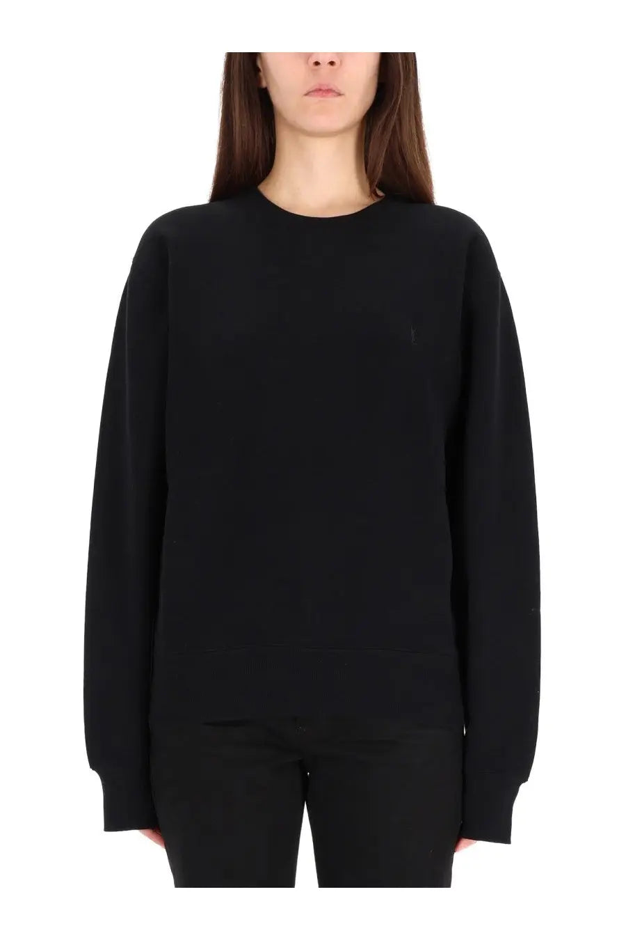 Saint Laurent Women's Cassandre Sweatshirt Black, view 4