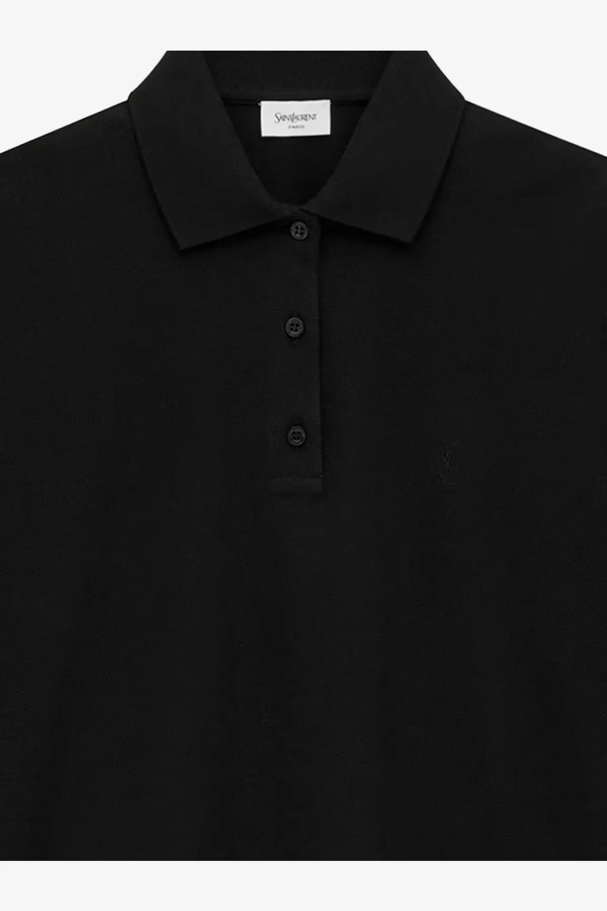 Saint Laurent Women's Cotton Blend Polo Shirt Black, view 3