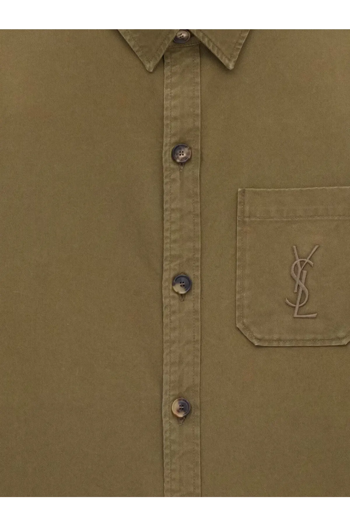 Saint Laurent Women's Cotton and Linen Shirt Beige