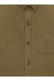 Saint Laurent Women's Cotton and Linen Shirt Beige