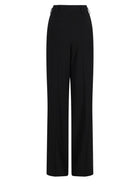 Saint Laurent Women's Crêpe Pinstripe Trousers Black, view 2