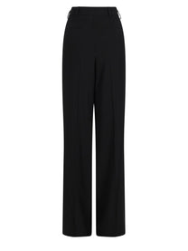 Saint Laurent Women's Crêpe Pinstripe Trousers Black, view 2