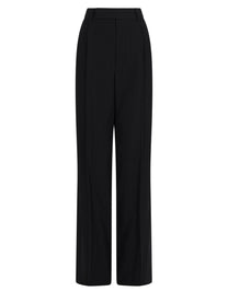 Saint Laurent Women's Crêpe Pinstripe Trousers Black