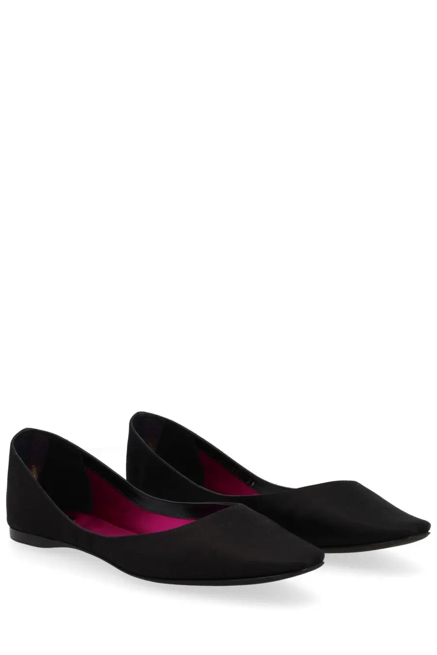 Saint Laurent Women's Crepe Satin Ballet Flats Lou Black, view 2