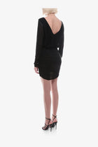 Saint Laurent Women's Cupro Dress Black, view 4