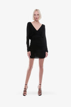 Saint Laurent Women's Cupro Dress Black, view 2