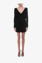 Saint Laurent Women's Cupro Dress Black, view 3