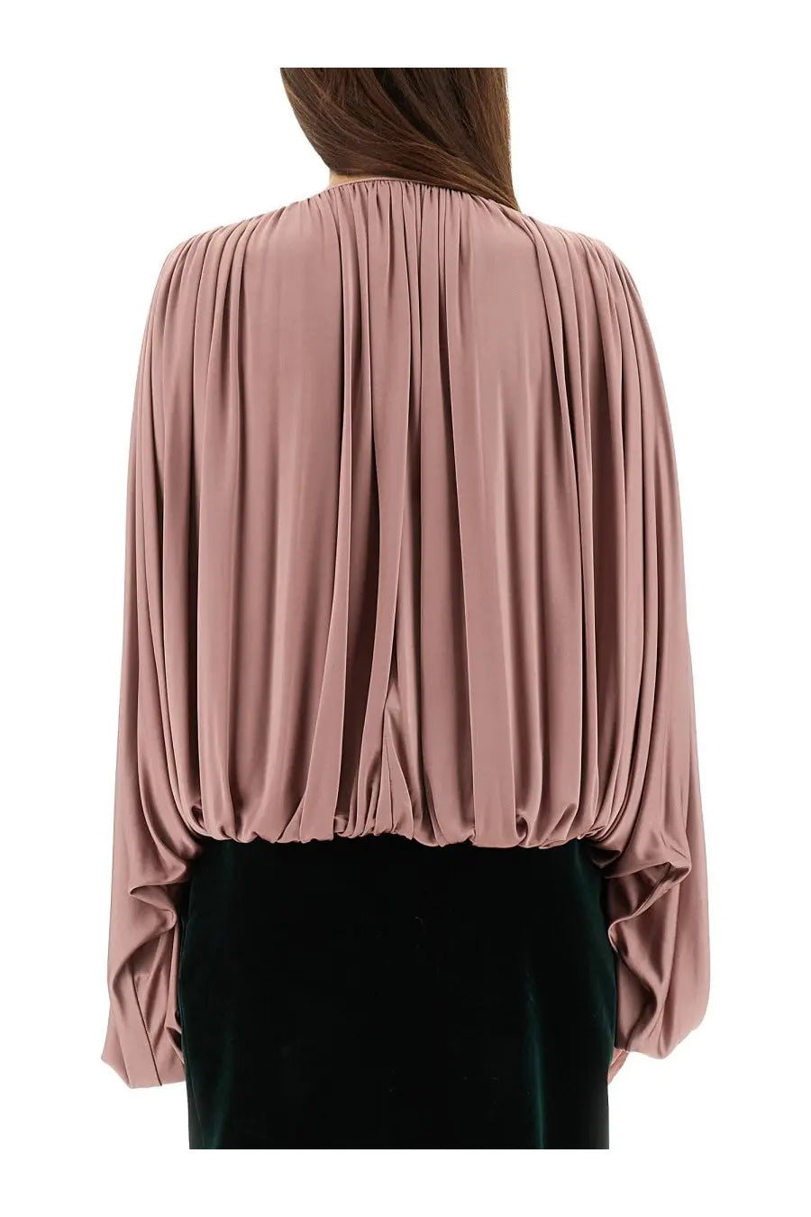 Saint Laurent Women's Fluid Knit Blouse Blue, view 3