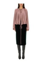 Saint Laurent Women's Fluid Knit Blouse Blue