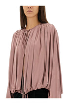 Saint Laurent Women's Fluid Knit Blouse Blue, view 4