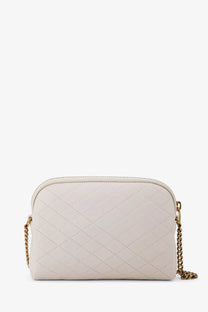 Saint Laurent women’s gaby cream-colored quilted leather crossbody bag with gold-tone chain strap