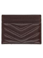 Saint Laurent Women's Leather Cassandre Card Holder Brown, view 2