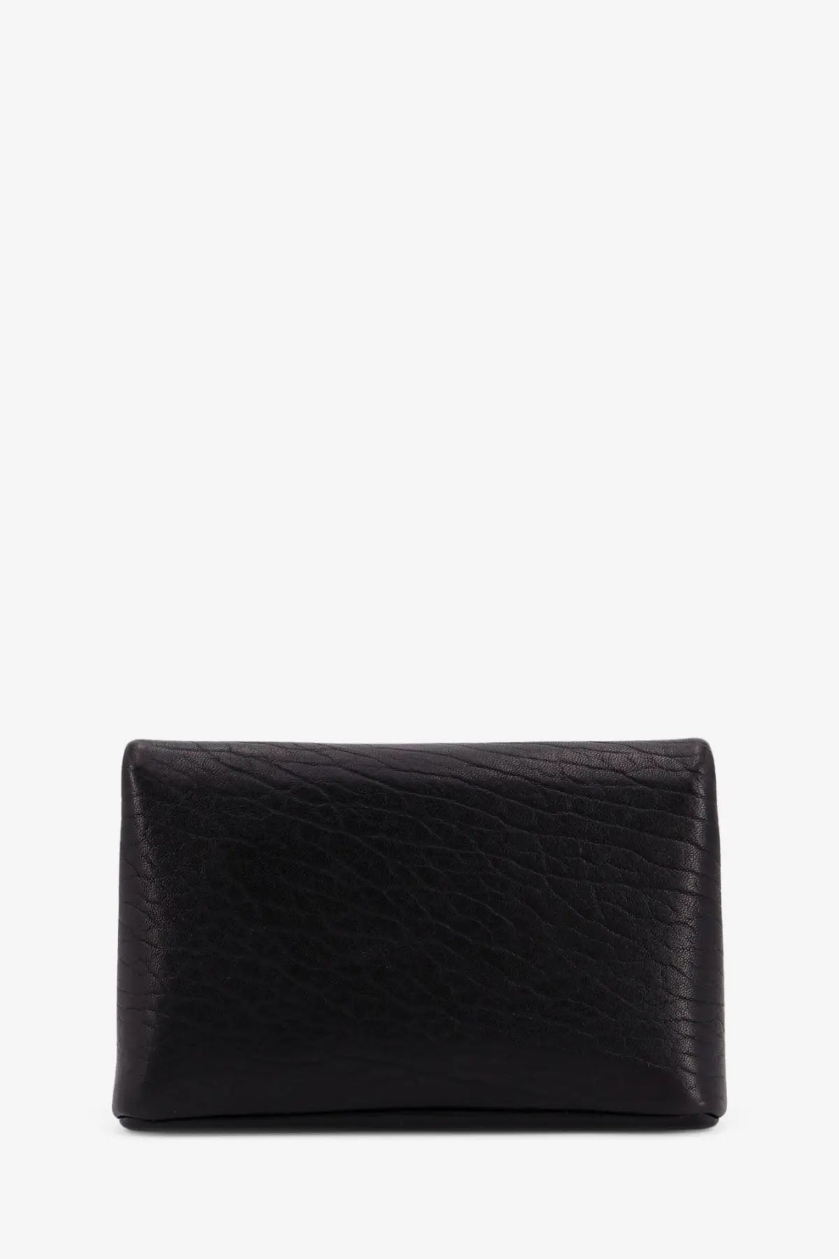Saint Laurent women’s black leather crossbody bag with a textured crocodile pattern clutch design