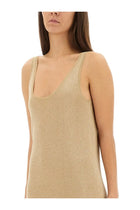 Saint Laurent Women's Lurex Knit Dress Gold, view 4
