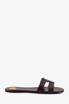 Saint Laurent Women's Mabrouka Leather Sandals Brown