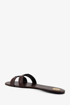 Saint Laurent Women's Mabrouka Leather Sandals Brown, view 3