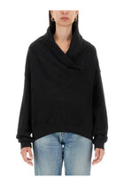 Saint Laurent Women's Neck Sweatshirt Black