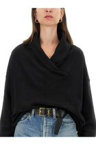 Saint Laurent Women's Neck Sweatshirt Black, view 4