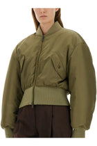 Saint Laurent Women's Nylon Bomber Jacket Green, view 4
