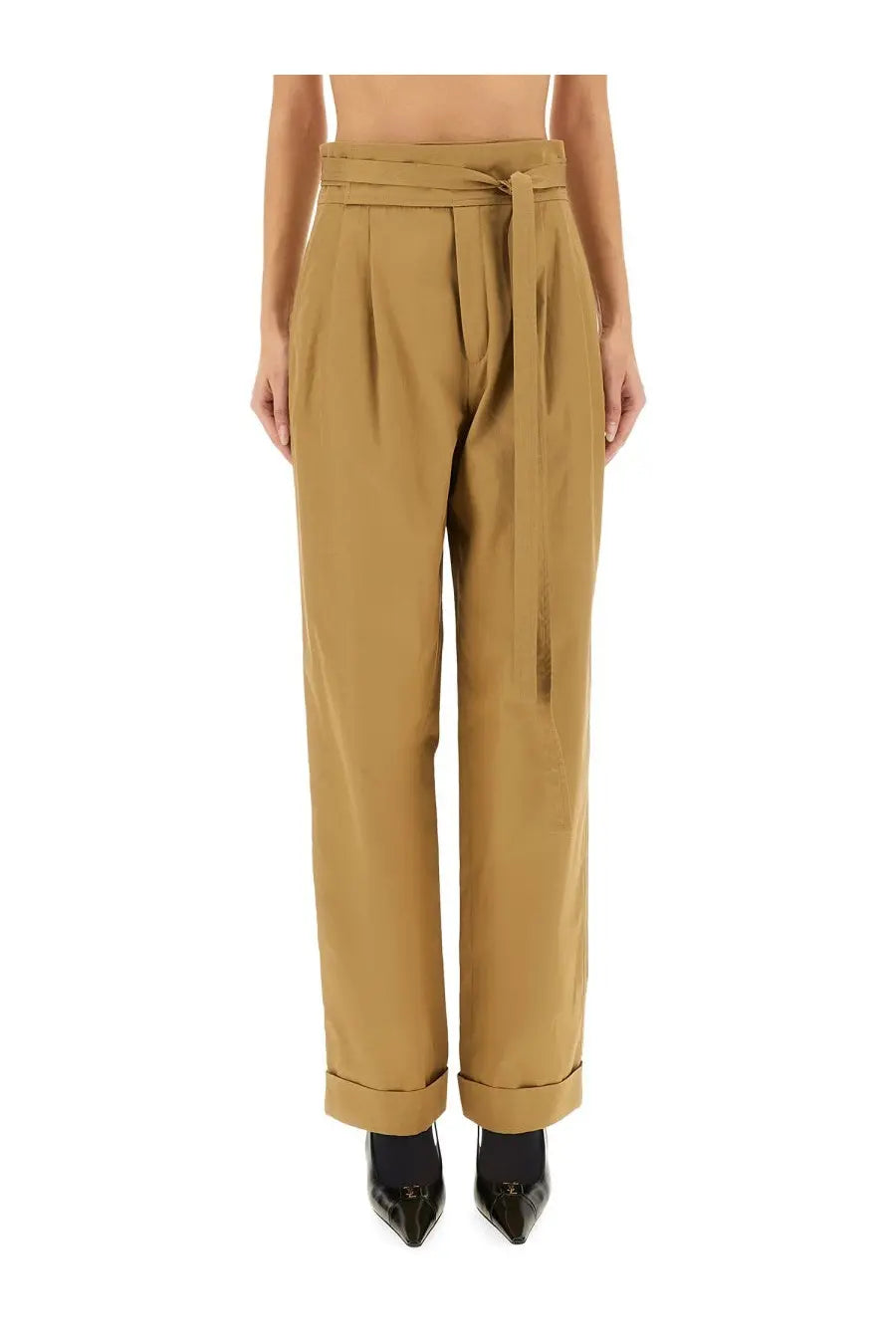 Saint Laurent Women's Pants Gurhka Serge Beige