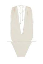Saint Laurent Women's One Piece Swimsuit White, view 3