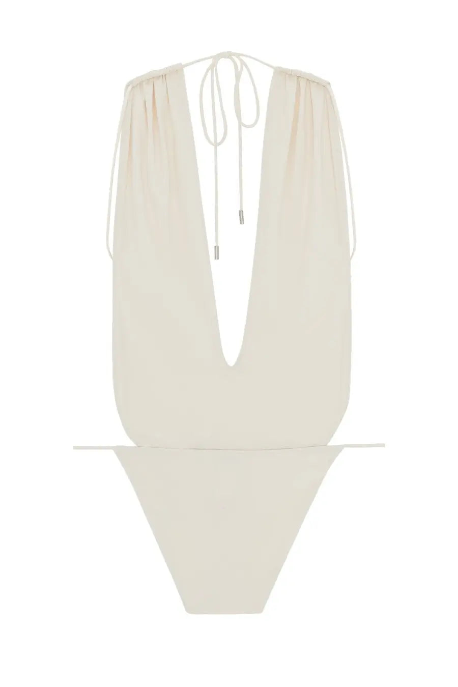 Saint Laurent Women's One Piece Swimsuit White, view 3