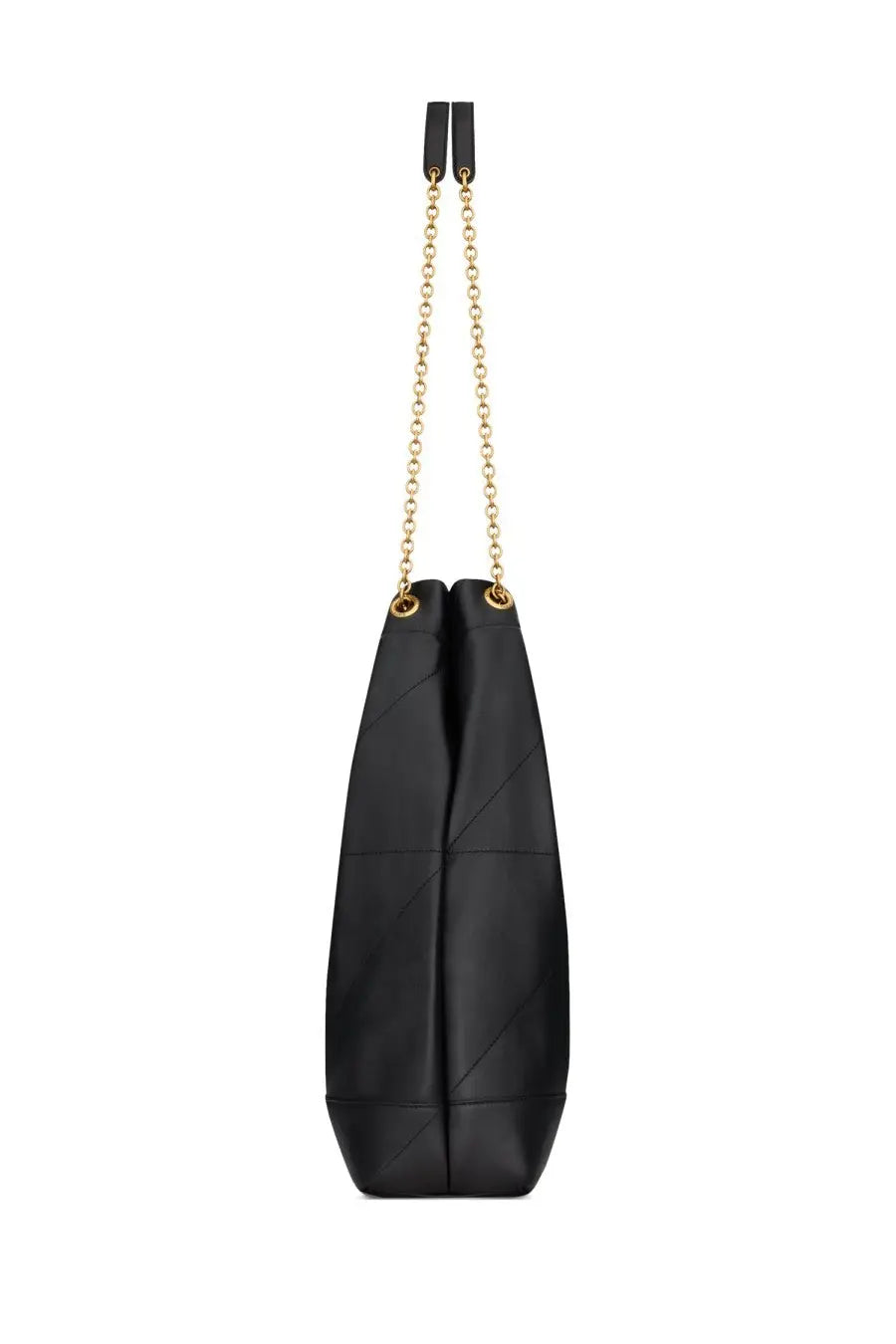 Saint Laurent women’s pochon jamie large black quilted tote bag with gold-tone chain strap