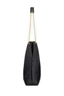Saint Laurent women’s pochon jamie large black quilted tote bag with gold-tone chain strap