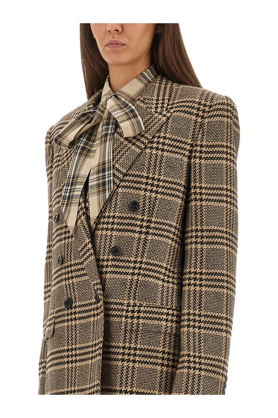 Saint Laurent Women's Silk and Cashmere Jacket Beige, view 4