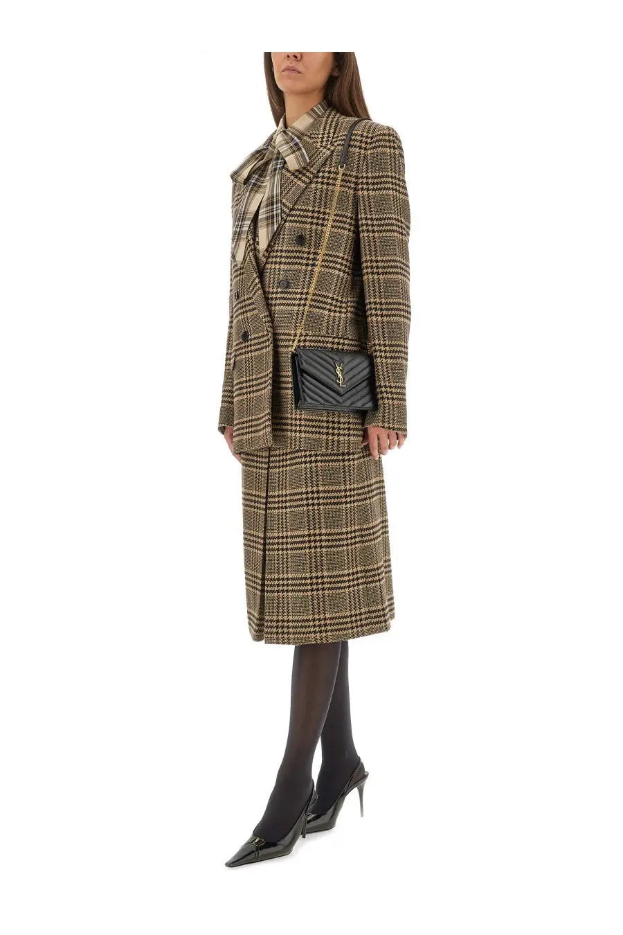 Saint Laurent Women's Silk and Cashmere Jacket Beige, view 2