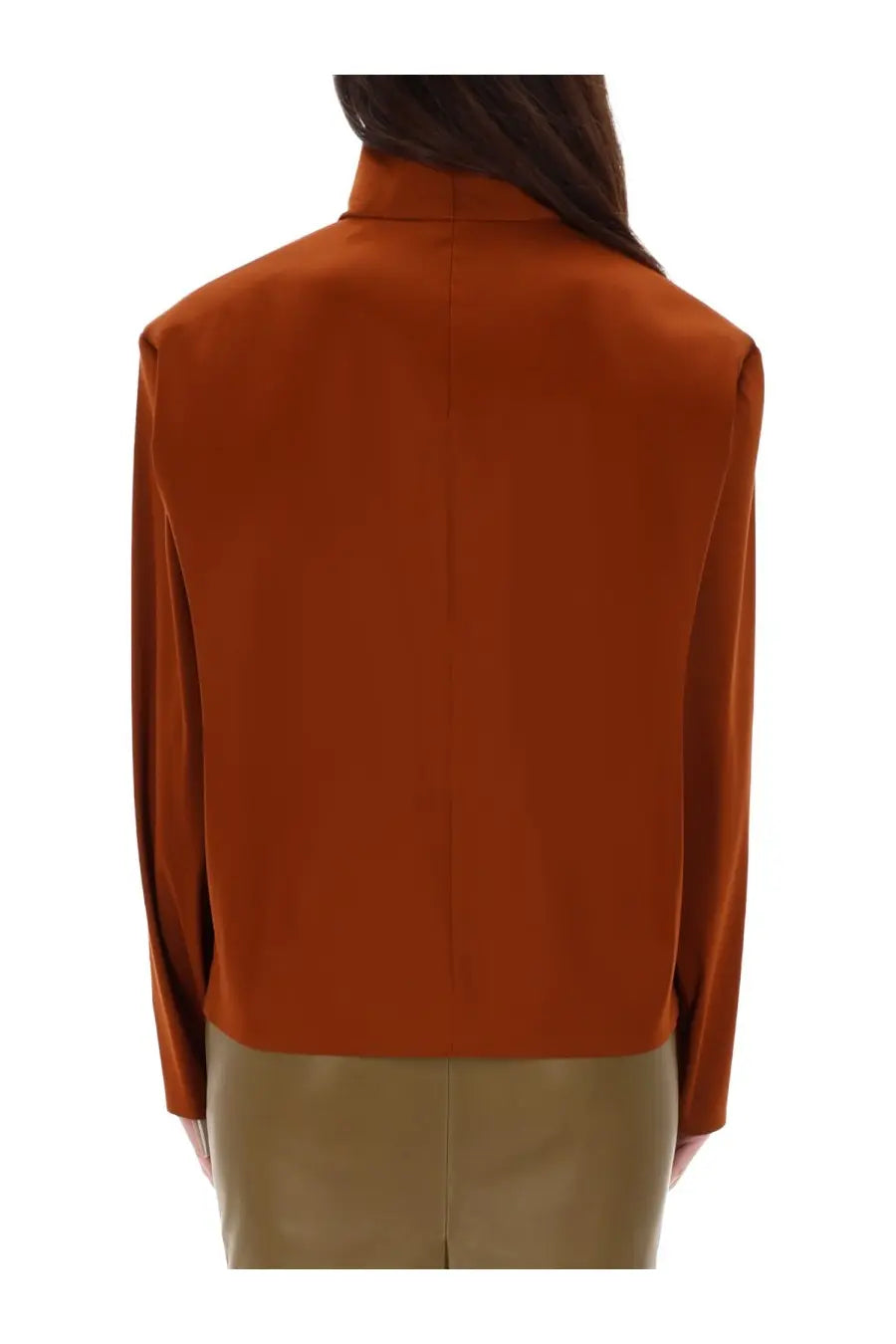 Saint Laurent Women's Silk Top Red, view 5