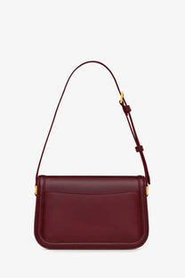 Saint Laurent women’s solferino mini leather shoulder bag red with burgundy leather and gold-tone hardware crossbody strap
