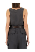 Saint Laurent Women's Tank Top Henley Grey, view 3