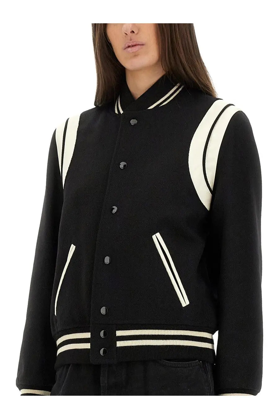 Saint Laurent Women's Teddy in Wool Black, view 4