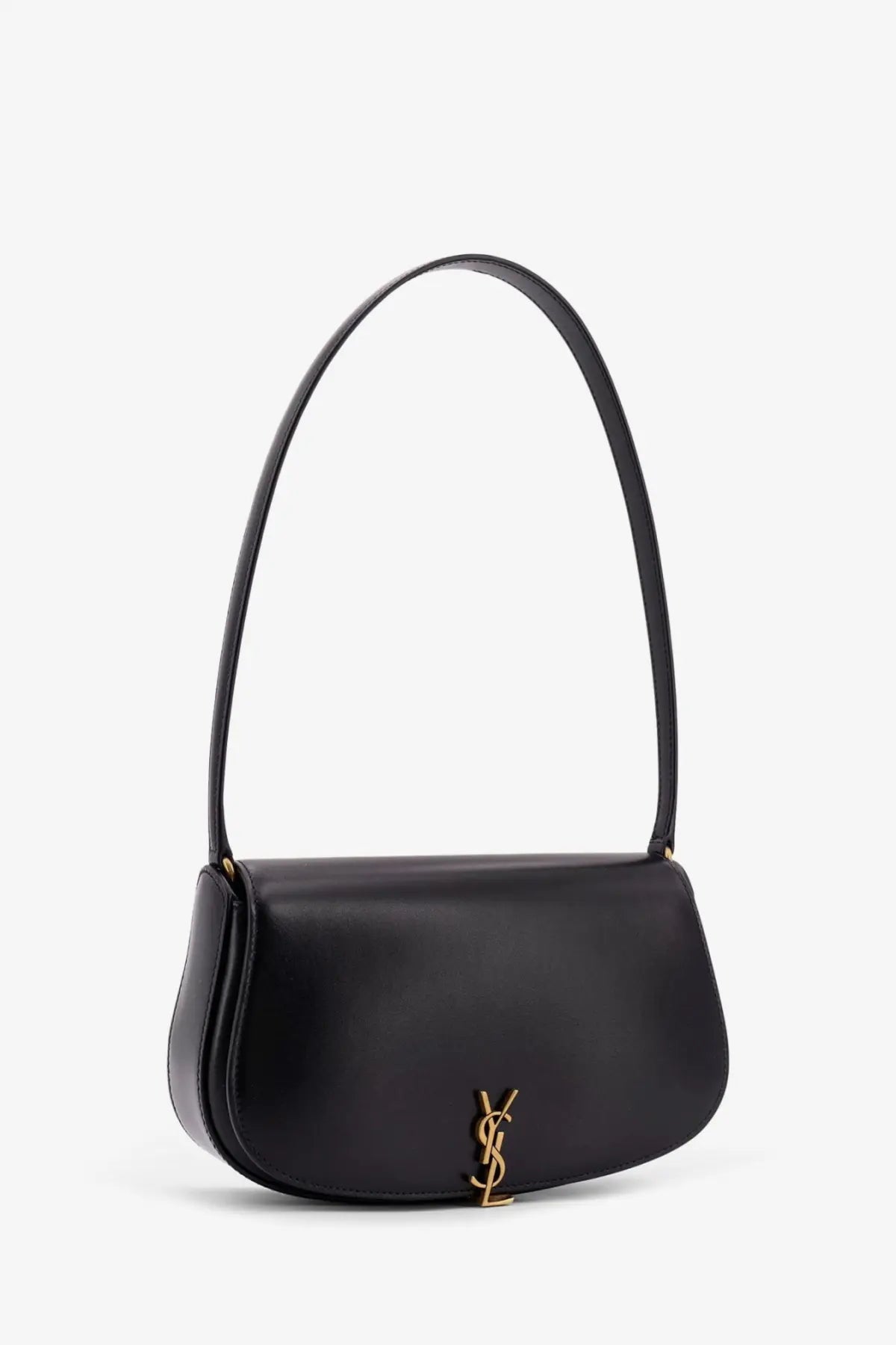 Saint Laurent women’s Voltaire mini leather shoulder bag black with gold-tone logo clasp in black leather