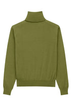 Saint Laurent Women's Wool and Silk Turtleneck Pullover Green, view 2