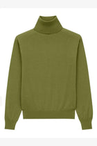 Saint Laurent Women's Wool and Silk Turtleneck Pullover Green