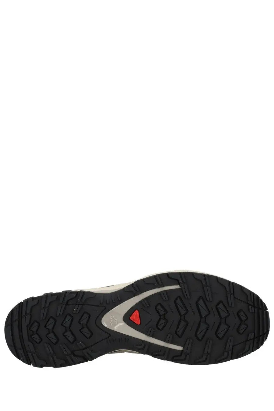 Black rubber outsole with white midsole and red triangular logo detail on salomon unisex sneaker xa pro 3d amphib
