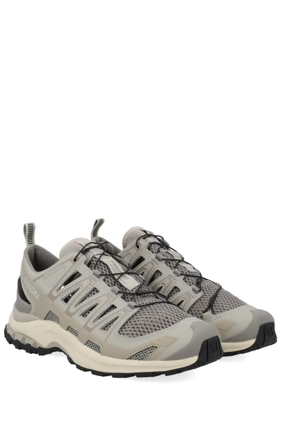 Gray salomon x ultra 3 trail running shoes with mesh synthetic overlays black laces rugged outsole in salomon unisex sneaker xa pro 3d amphib multicolor