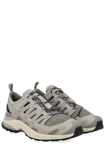 Gray salomon x ultra 3 trail running shoes with mesh synthetic overlays black laces rugged outsole in salomon unisex sneaker xa pro 3d amphib multicolor