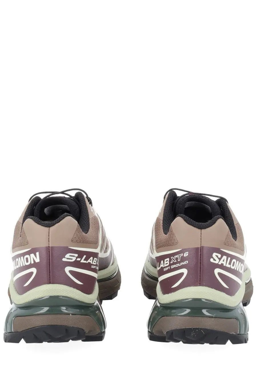 Salomon unisex sneaker xt brown trail running shoes in beige and maroon with translucent green midsole