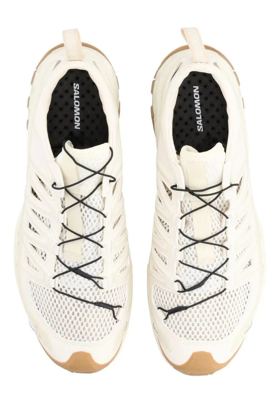 Salomon unisex XA Pro 3D Amphib sneaker white with black laces and tan rubber soles for versatile outdoor use
