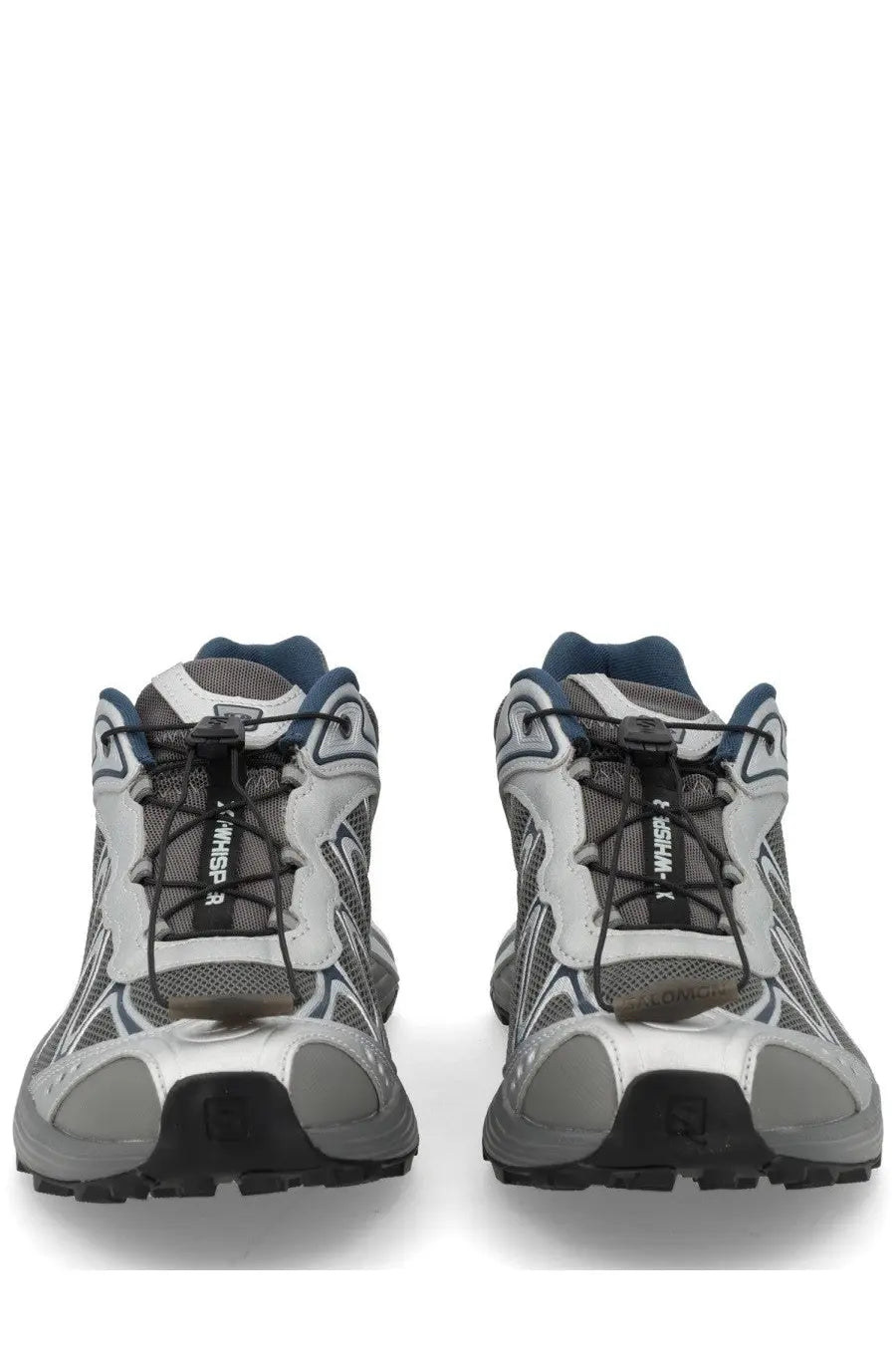 Salomon unisex XT Whisper sneaker silver with silver and gray xa 3 running shoes black laces and blue accents
