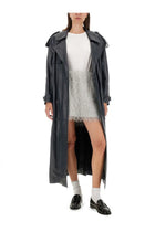 Salvatore Santoro Women's Leather Trench Coat Grey, view 2