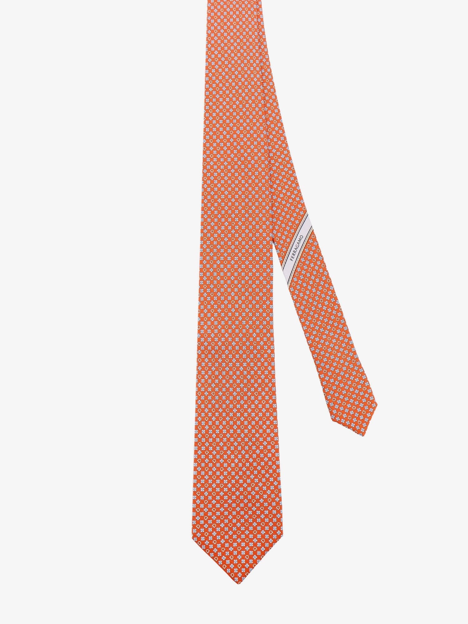 Ferragamo Men's Salvia Silk Tie Orange