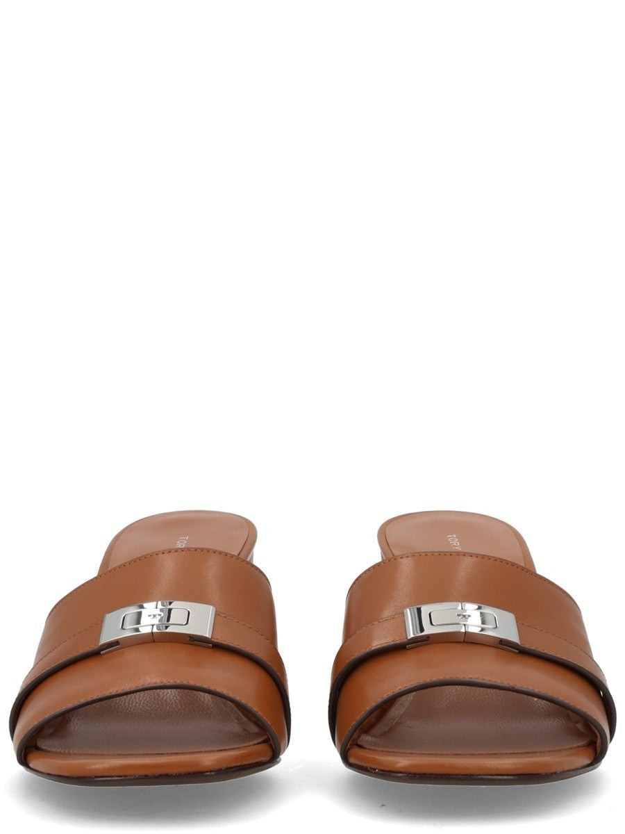 Tory Burch Women's Sandal Mule Leelee Brown