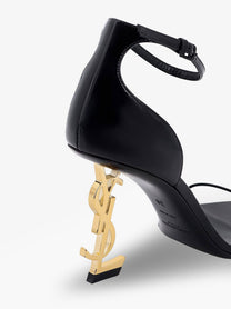 Saint Laurent Women's Opyum Patent Leather Sandals Black